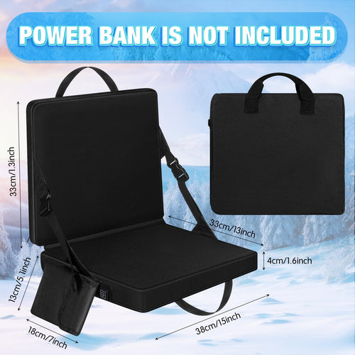 2 Pcs Portable Foldable Heated Seat Cushion USB Powered 3 Mode Adjustable Pad with Pocket N8225