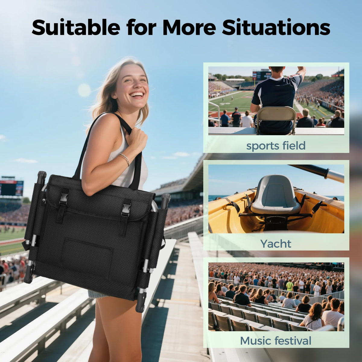 Portable Bleacher Chairs with Cushion K44113