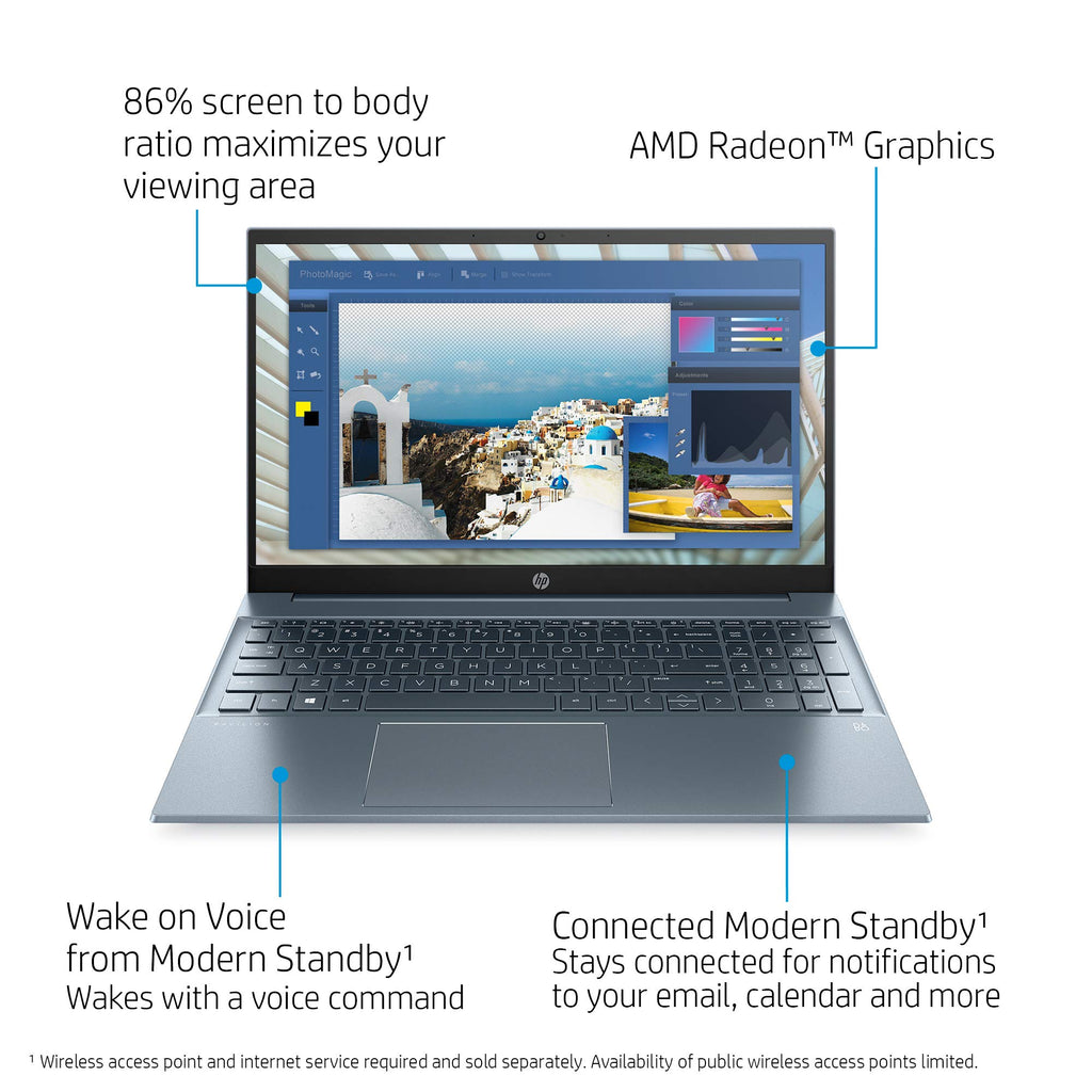 15.6" FHD Laptop AMD Ryzen 5 5500U 8GB 512GB SSD Windows 10 Horizon Blue O721