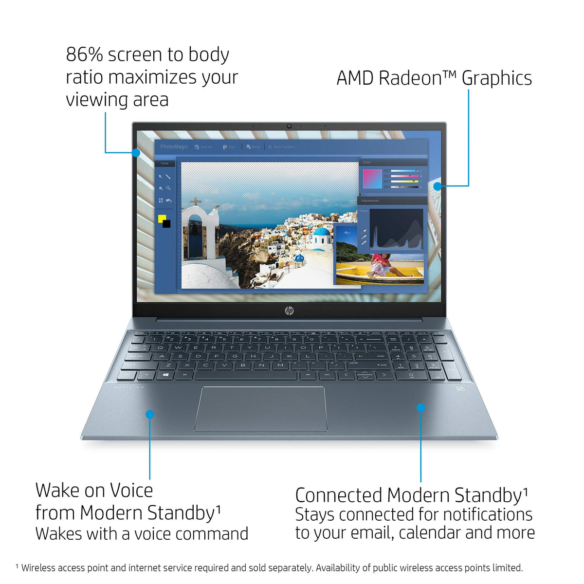 15.6" FHD Laptop AMD Ryzen 5 5500U 8GB 512GB SSD Windows 10 Horizon Blue O721
