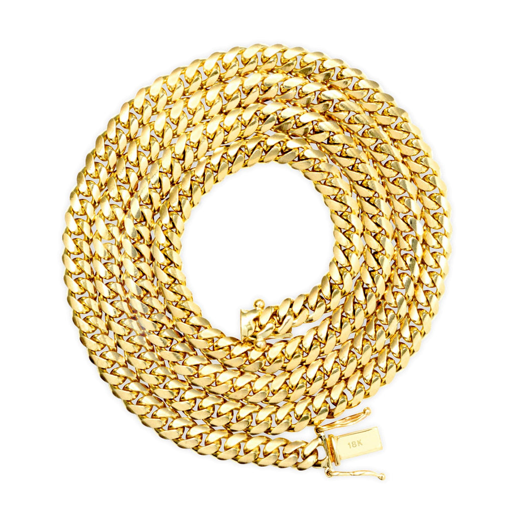 18k Yellow Gold Cuban Link Chain Necklace Y109