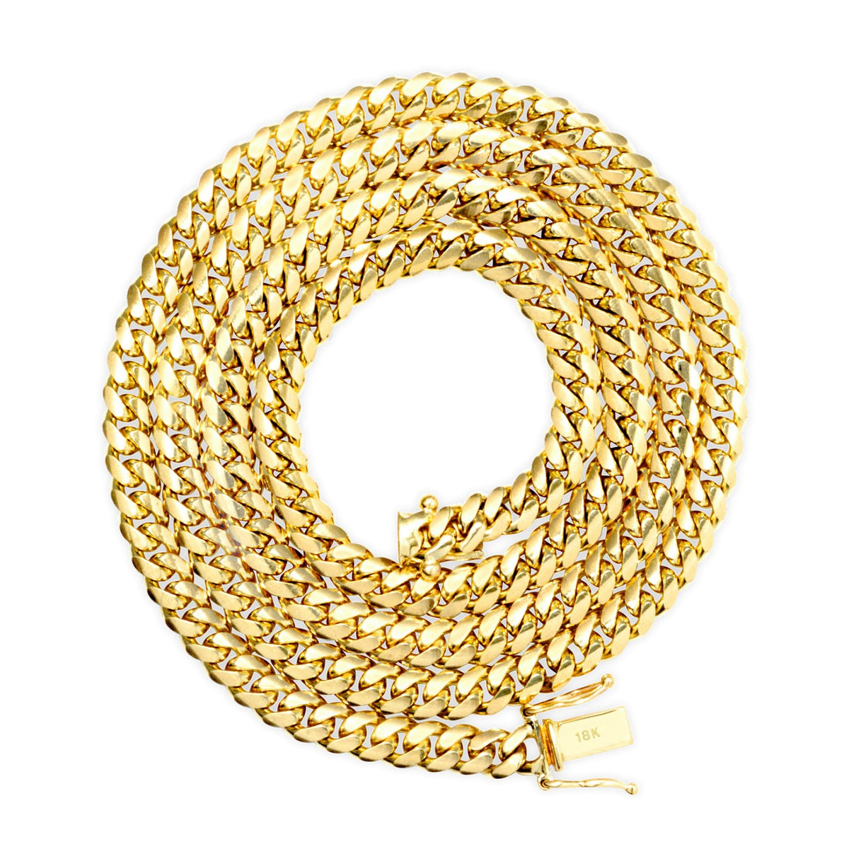 18k Yellow Gold Cuban Link Chain Necklace Y109