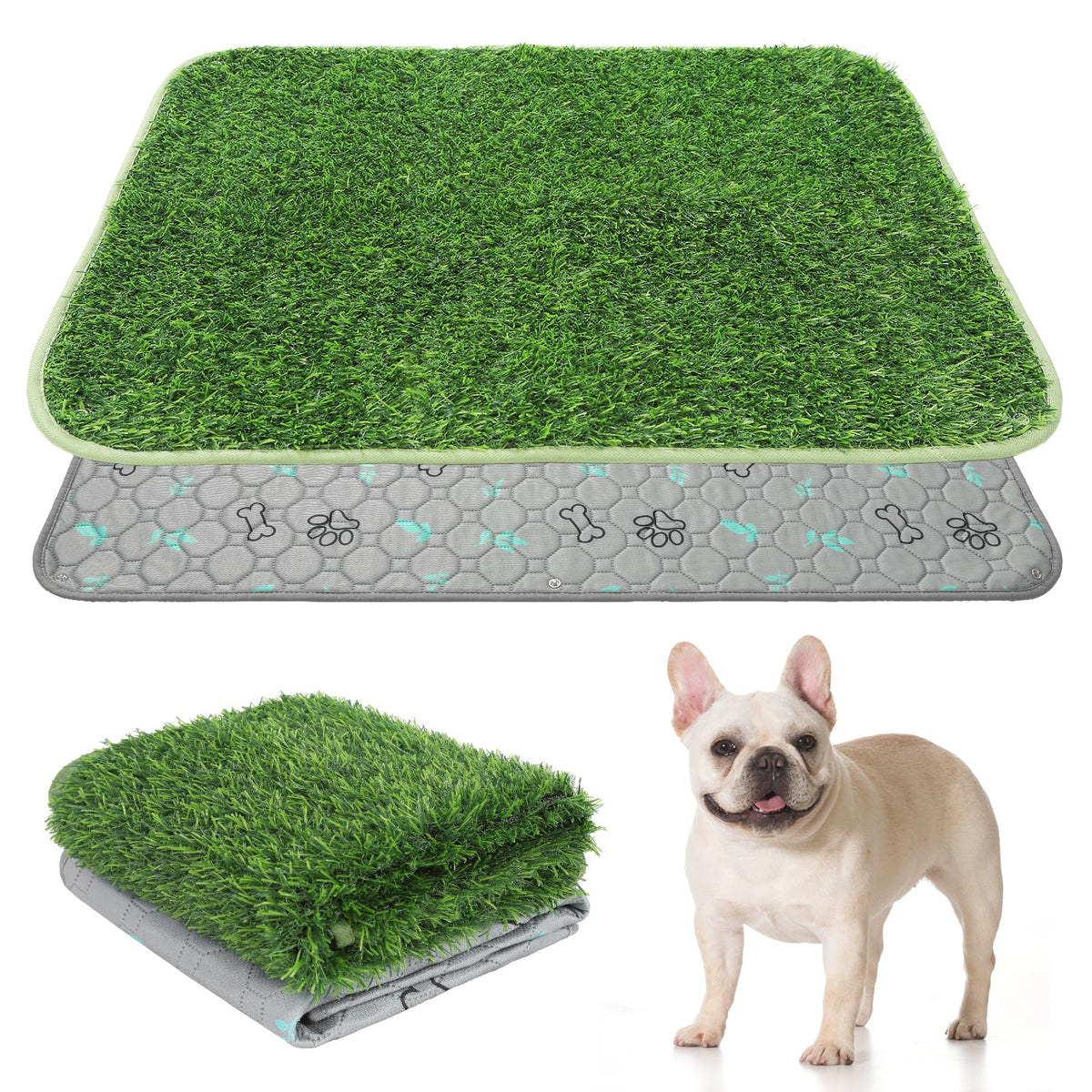 Dog Grass Pad with Washable Pee Pads, 20"*25" Artificial Turf Y673138
