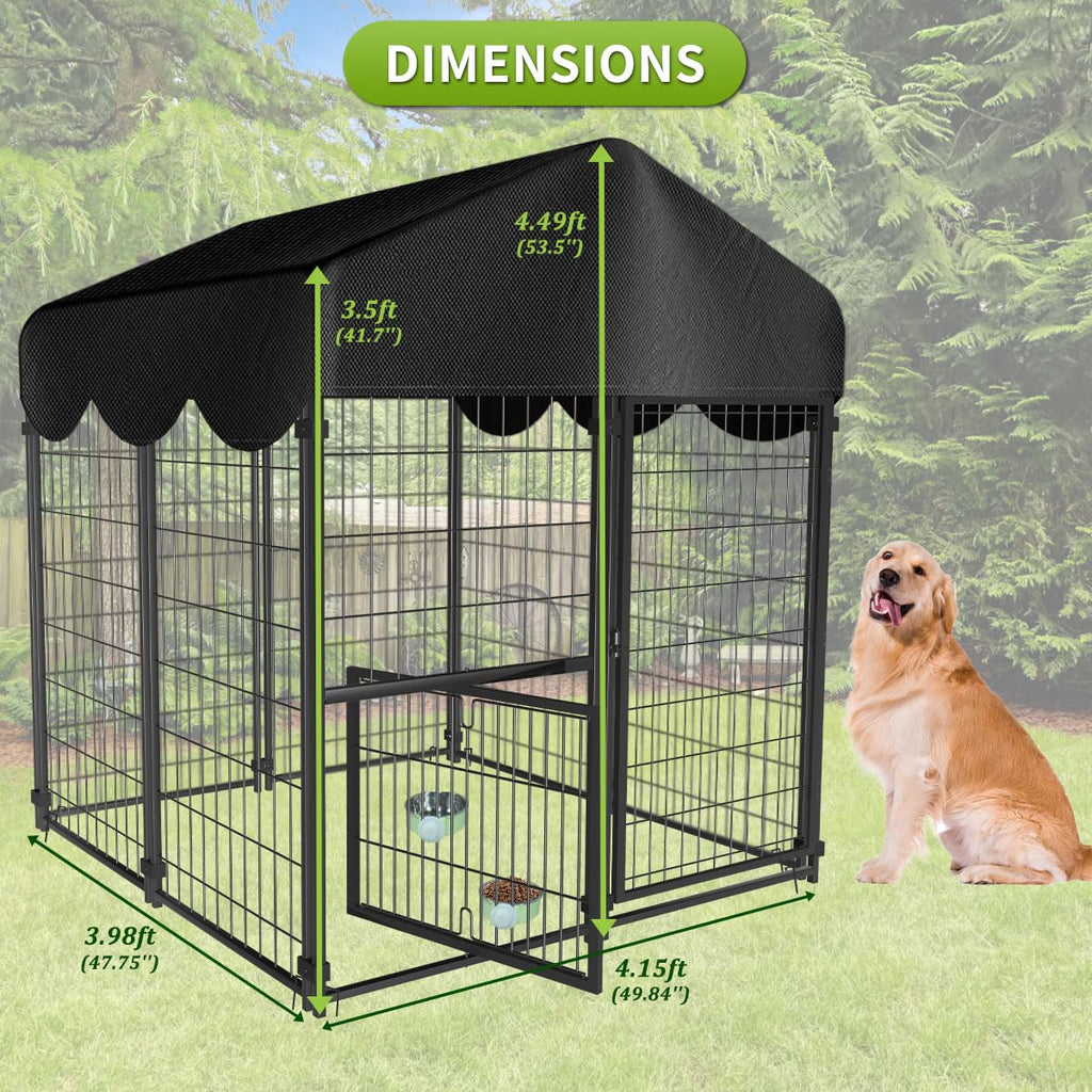 Heavy Duty Dog Kennel with Roof I81842