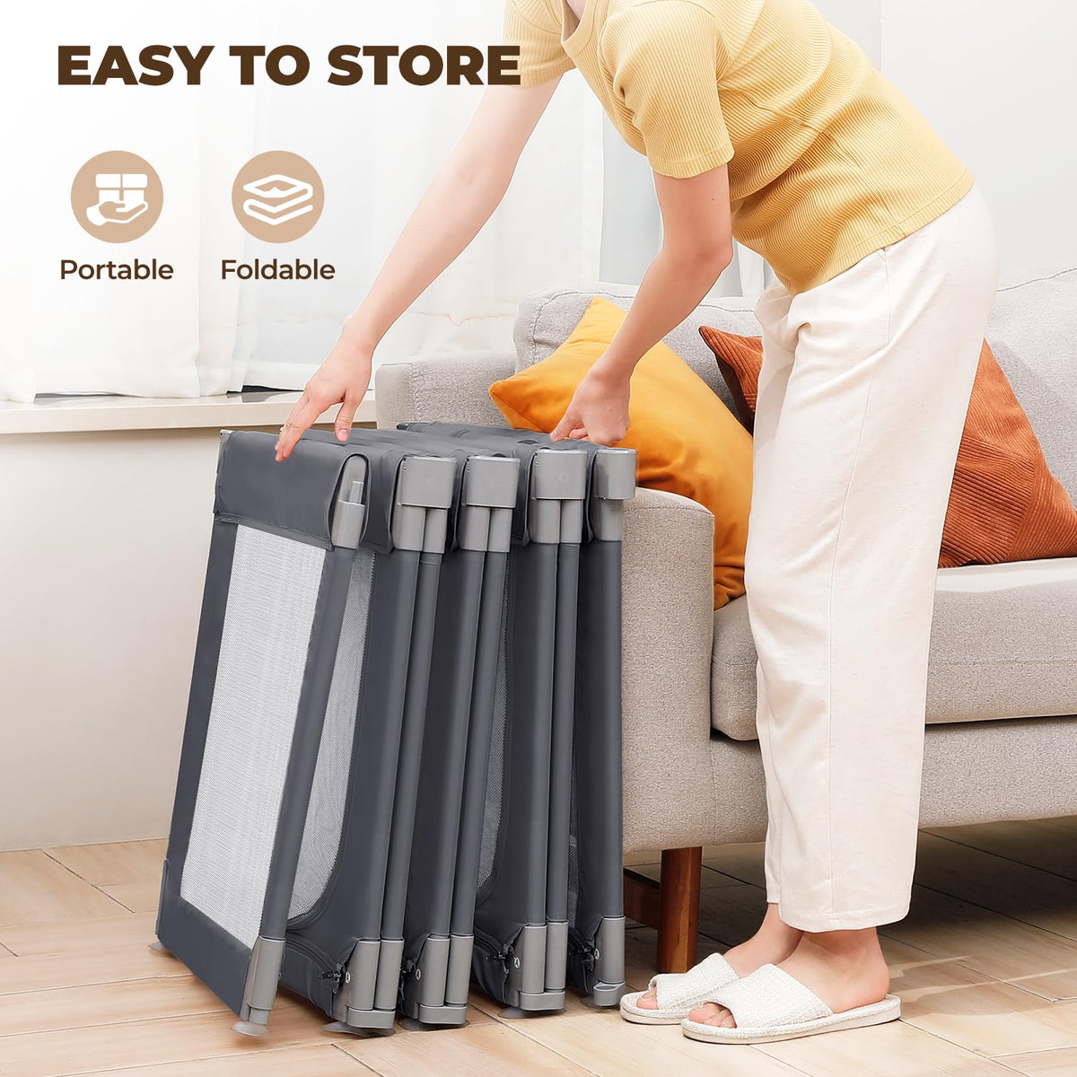 Grey Baby Playpen Y566981