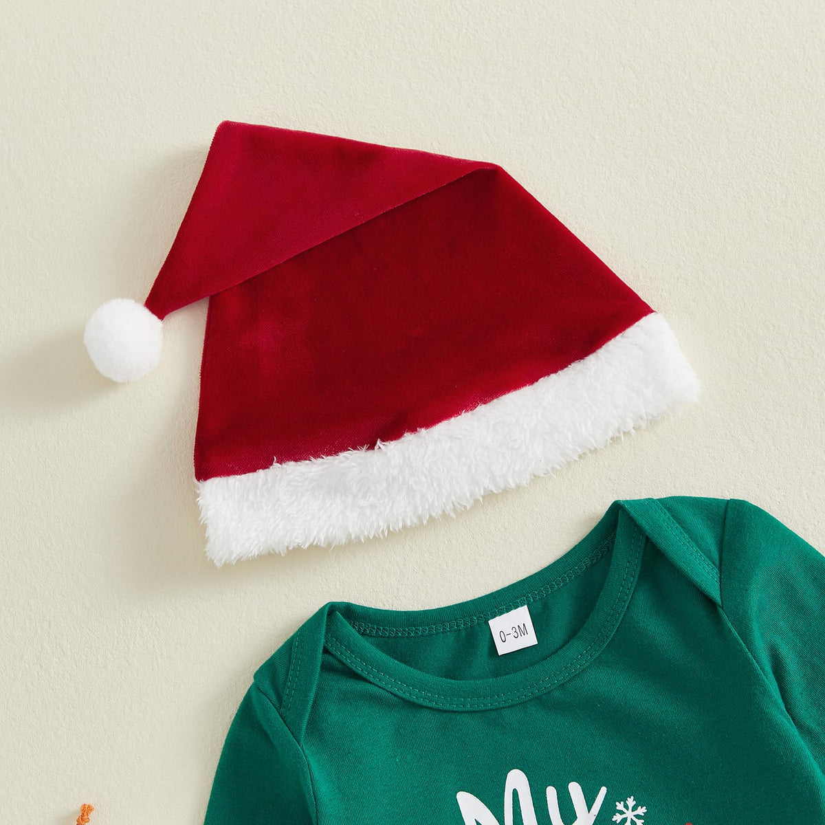 My First Christmas Baby Boy Outfit Romper Pants Hat M241