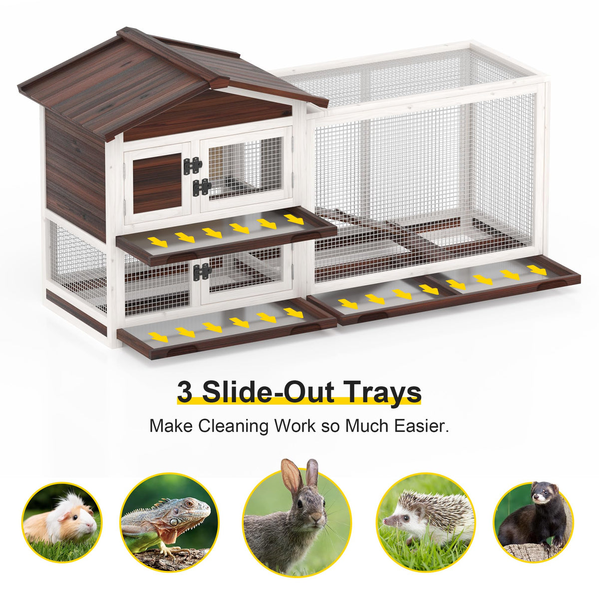 60" Wooden Rabbit Hutch A2321