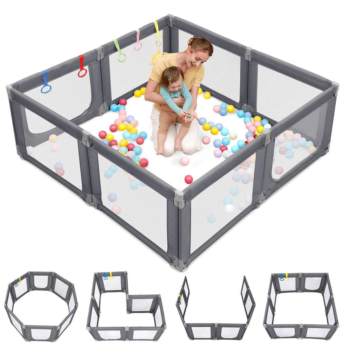 Grey Baby Playpen Y566981