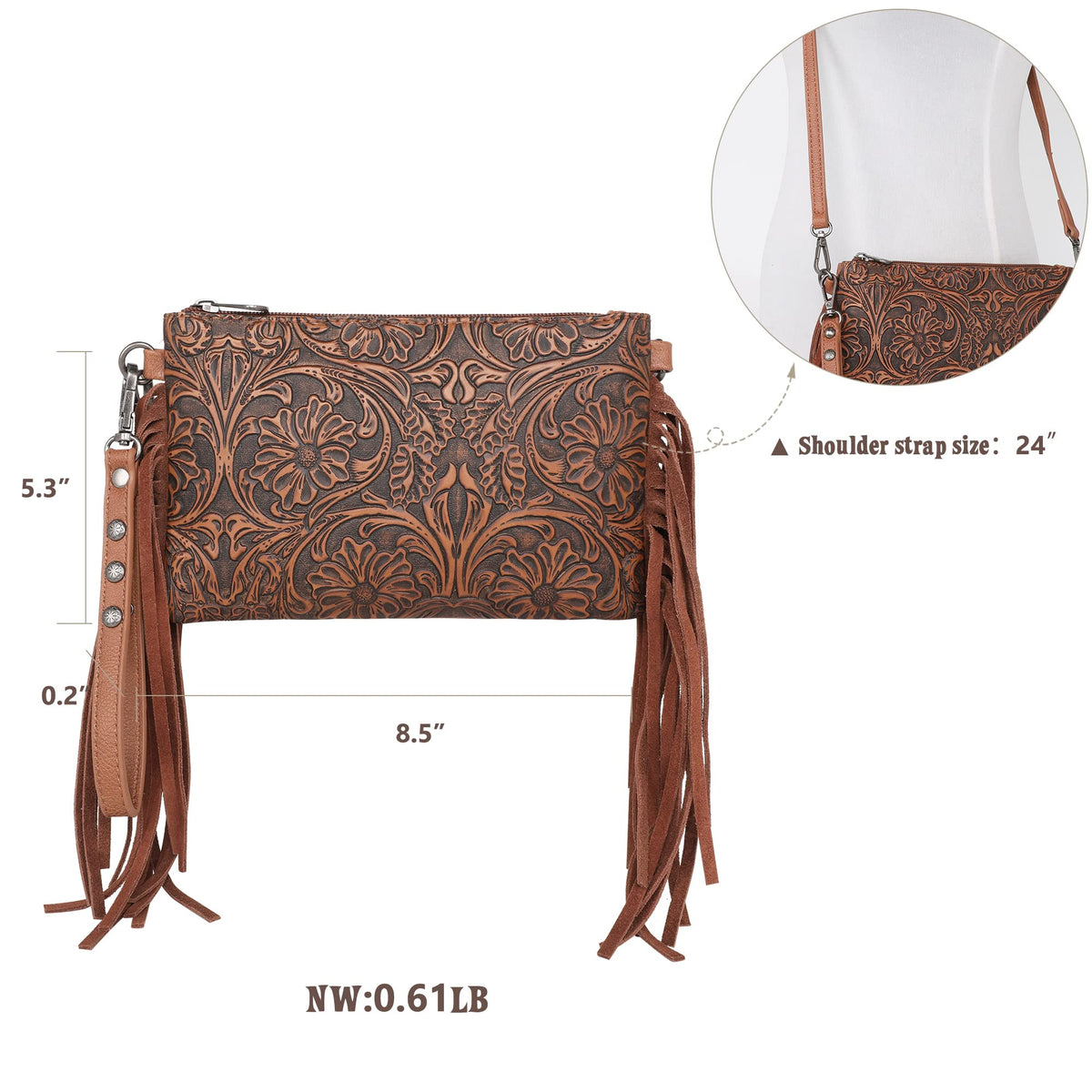 Crossbody Bag Wristlet Clutch Purse P9306