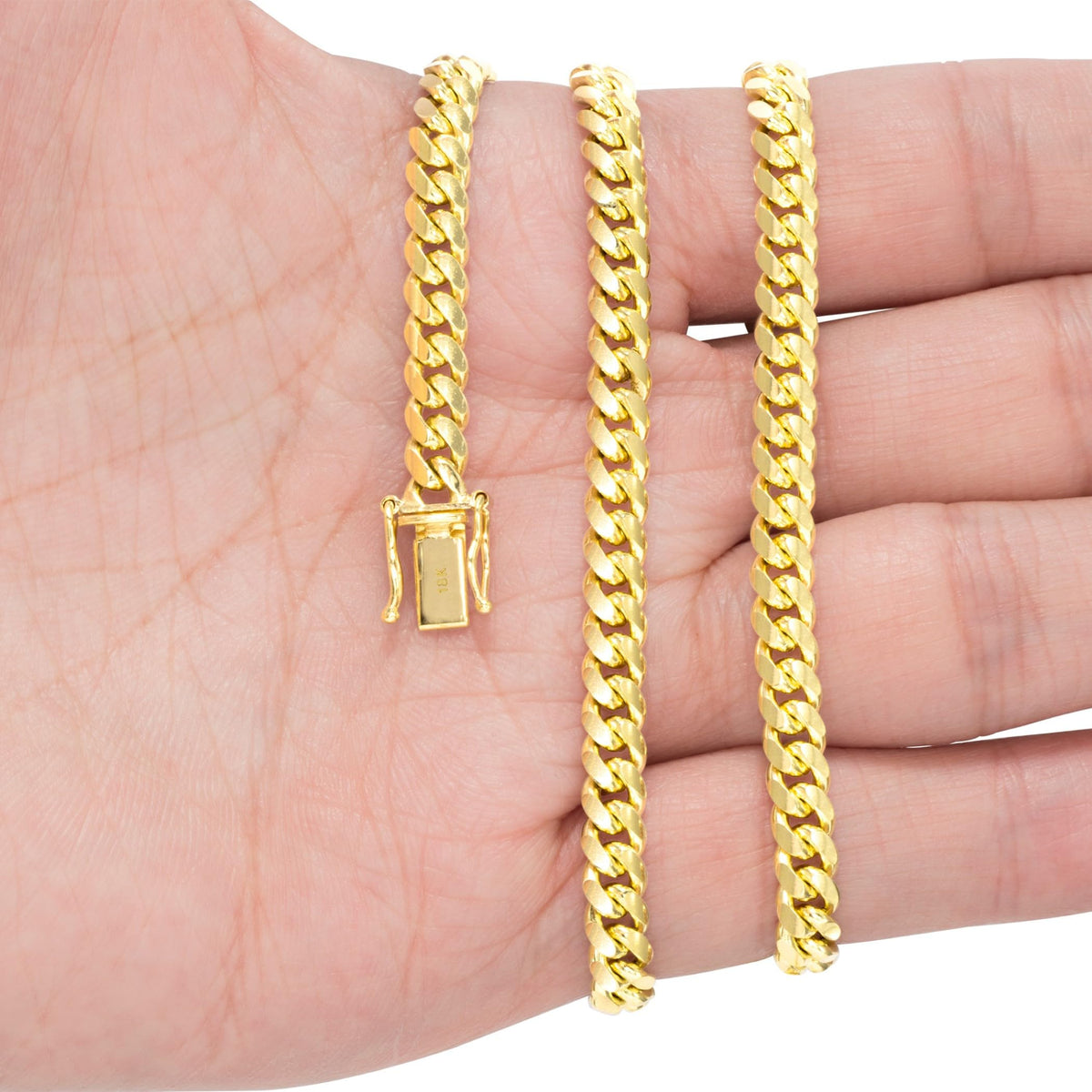 18k Yellow Gold Cuban Link Chain Necklace Y109