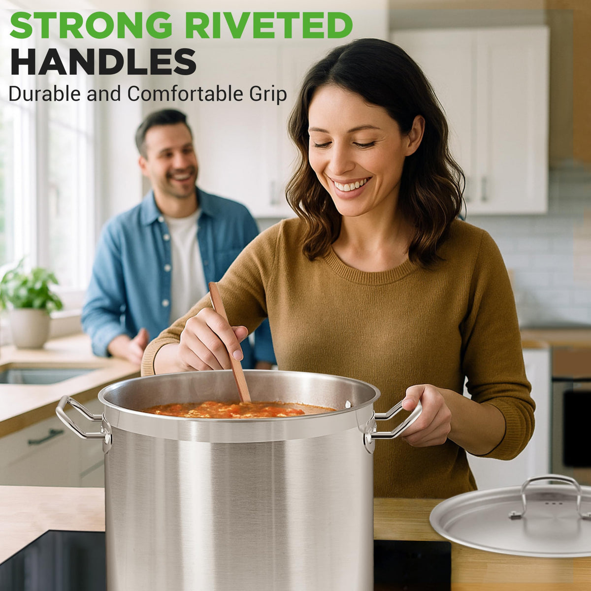 Stainless Steel Stock Pot with Lid 40 Qt F283
