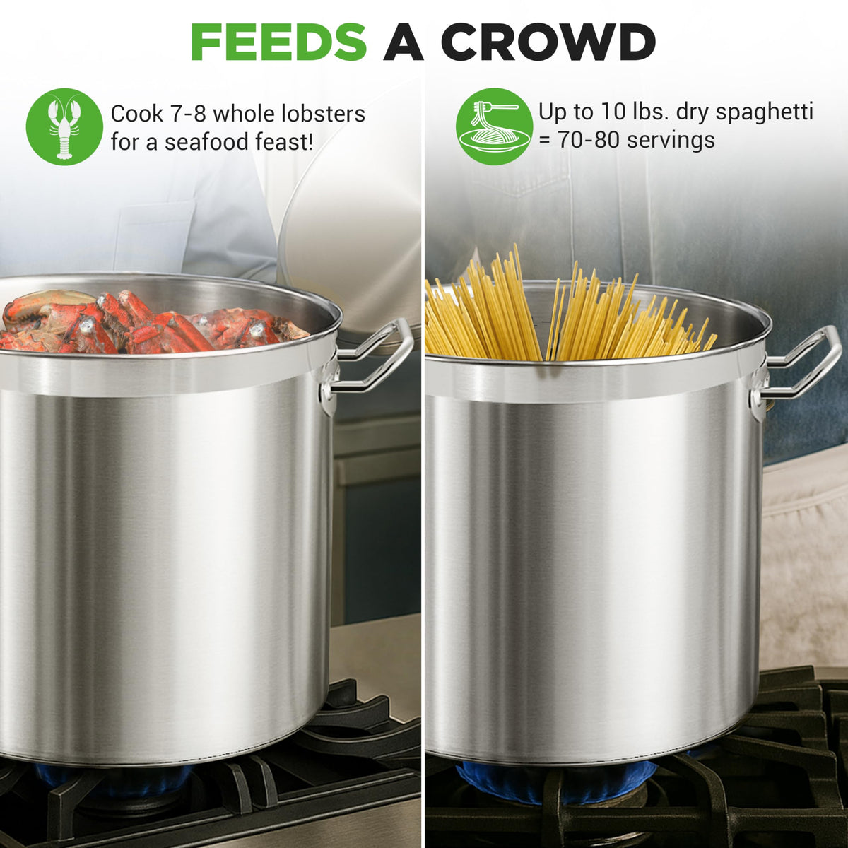 Stainless Steel Stock Pot with Lid 40 Qt F283