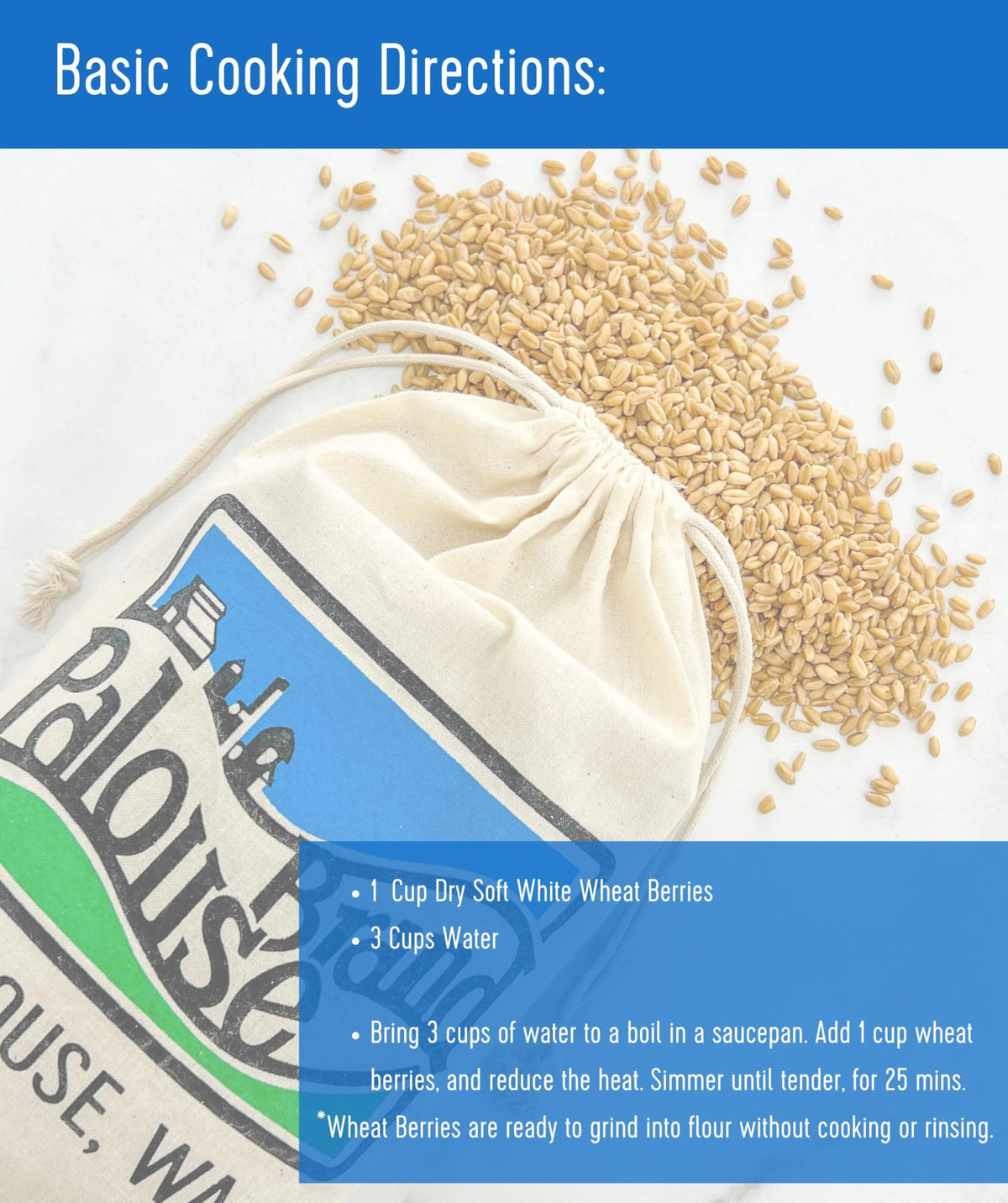 Soft White Wheat Berries 25 LBS H9354