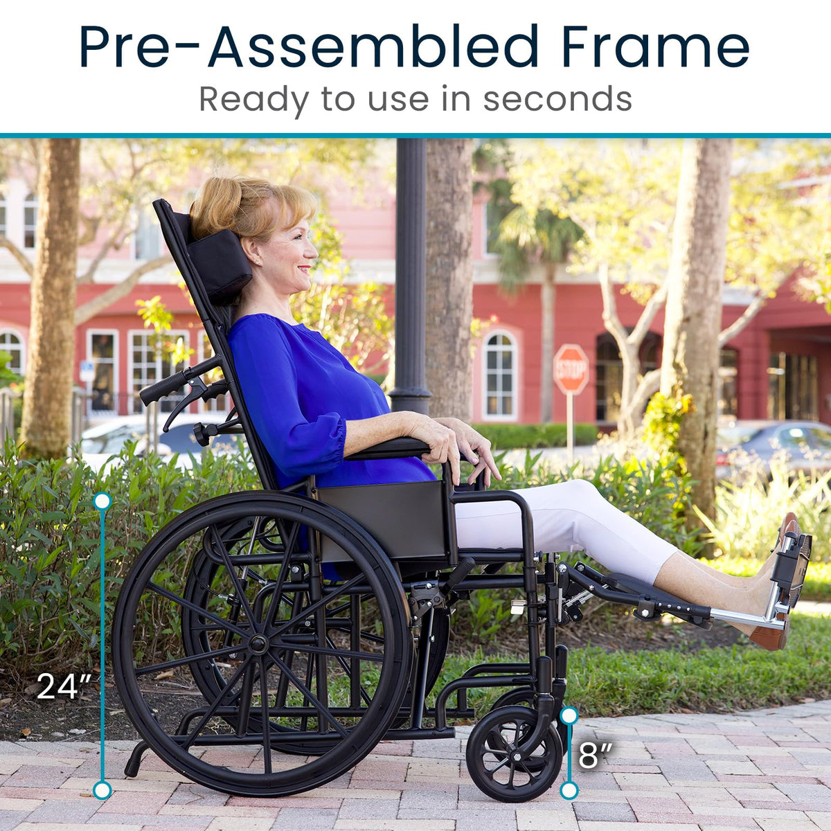 Reclining Wheelchair with Elevating Leg Rests V418