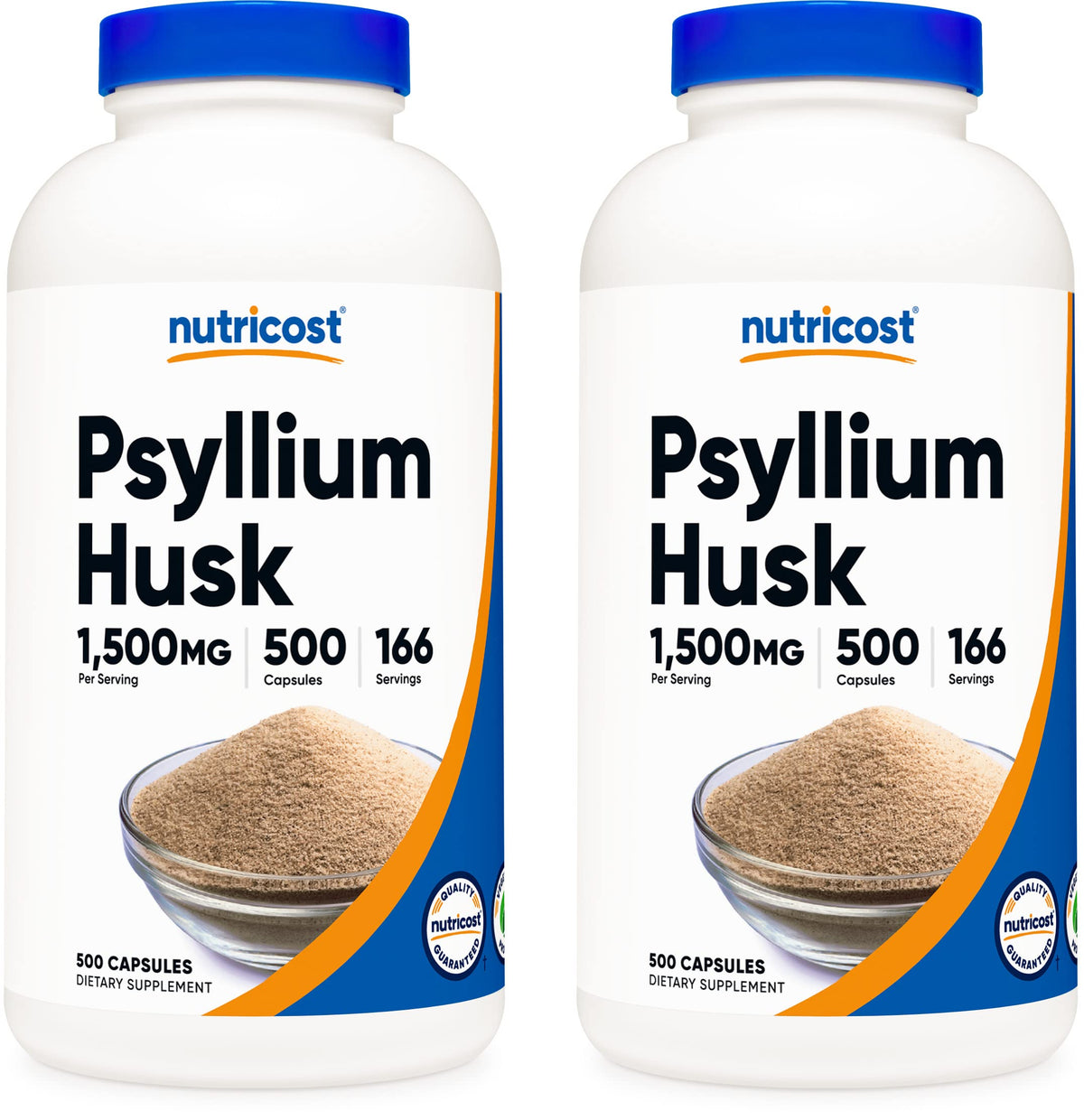 Psyllium Husk 1500mg 500 Capsules 2 Bottles G55041