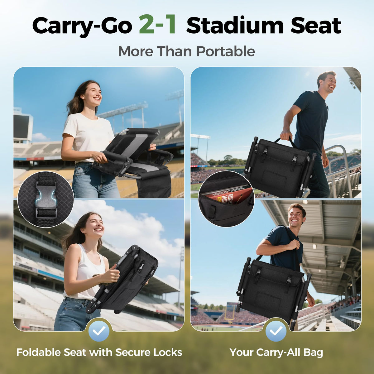 Portable Bleacher Chairs with Cushion K44113