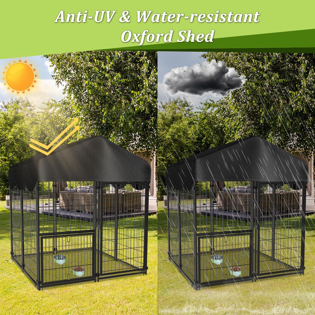 Heavy Duty Dog Kennel with Roof I81842