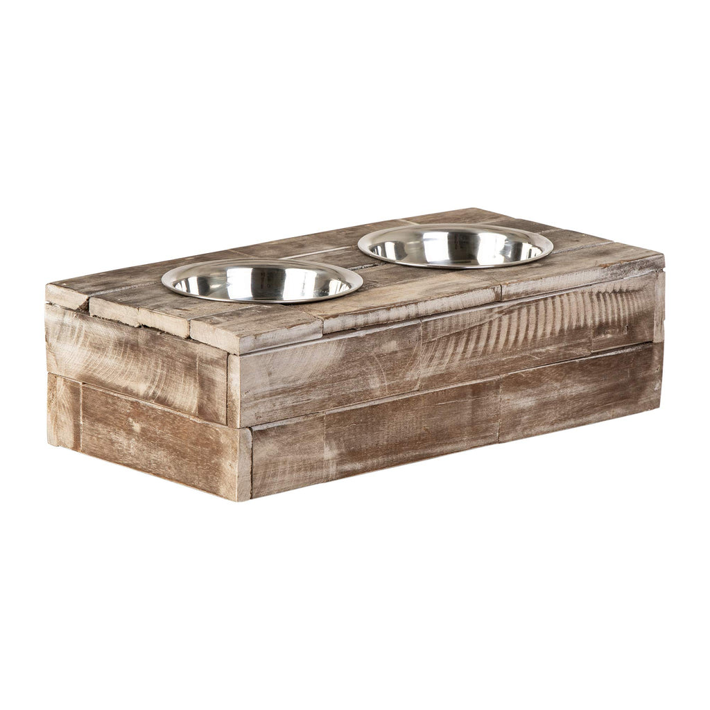 Elevated Dog & Cat Double Bowl Feeder Stainless Steel Bowls C47189