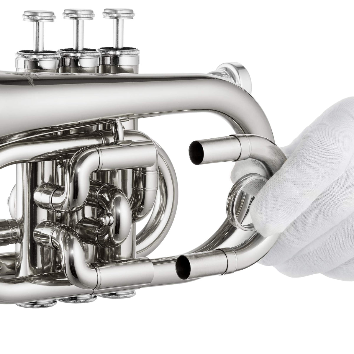 Bb Brass Pocket Trumpet with Nickel Plated Finish P476