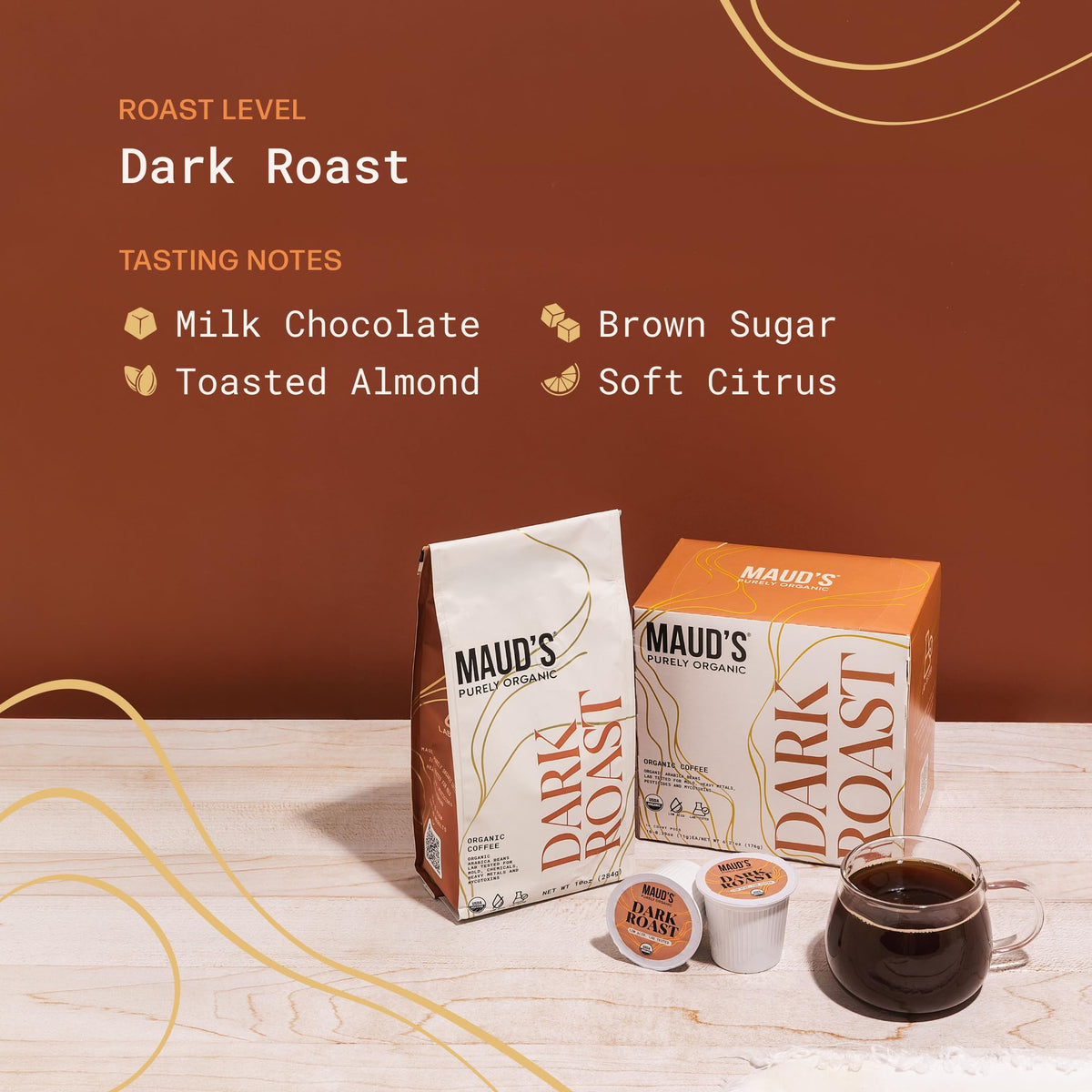 Organic Low Acid Dark Roast Coffee Pods 16ct P7033