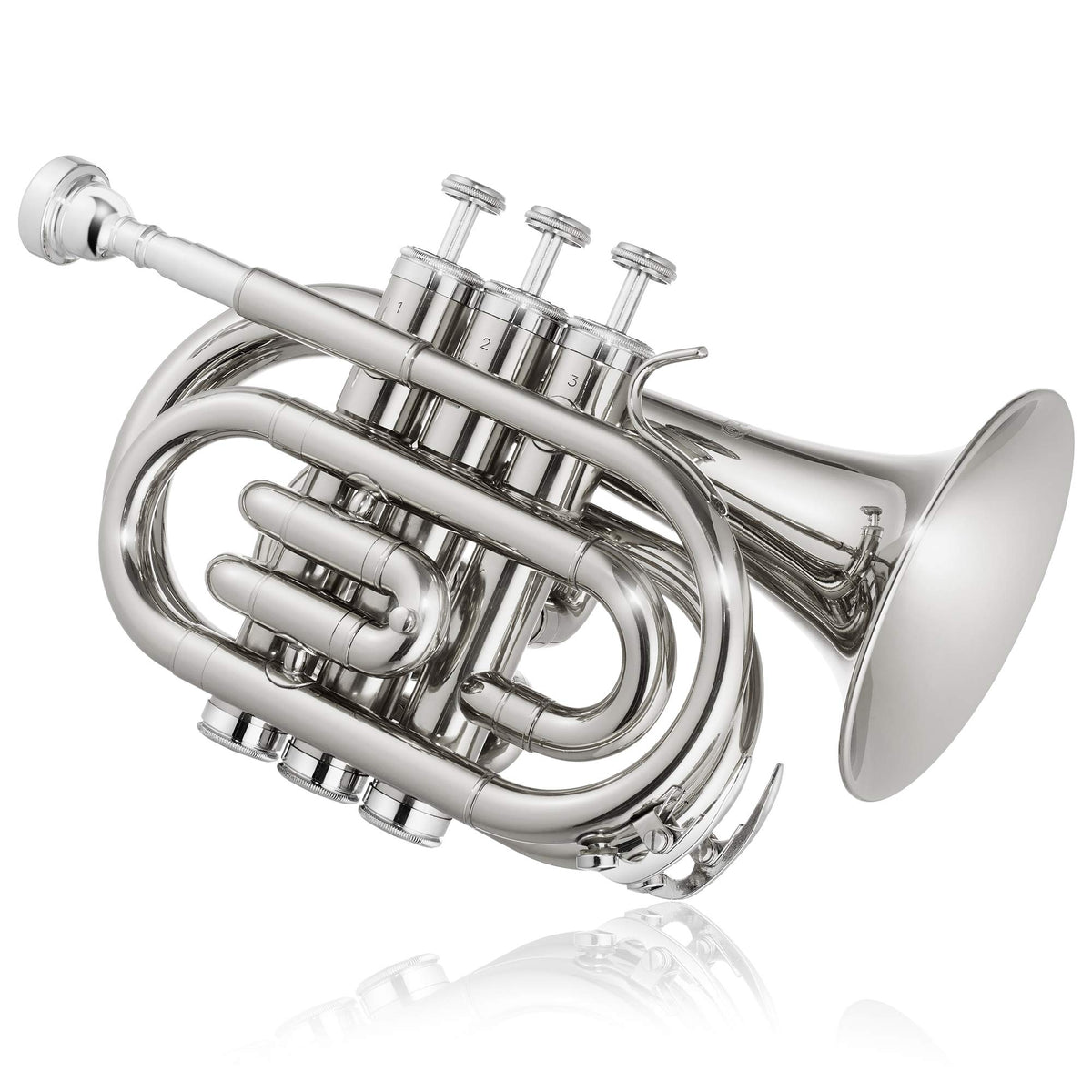 Bb Brass Pocket Trumpet with Nickel Plated Finish P476