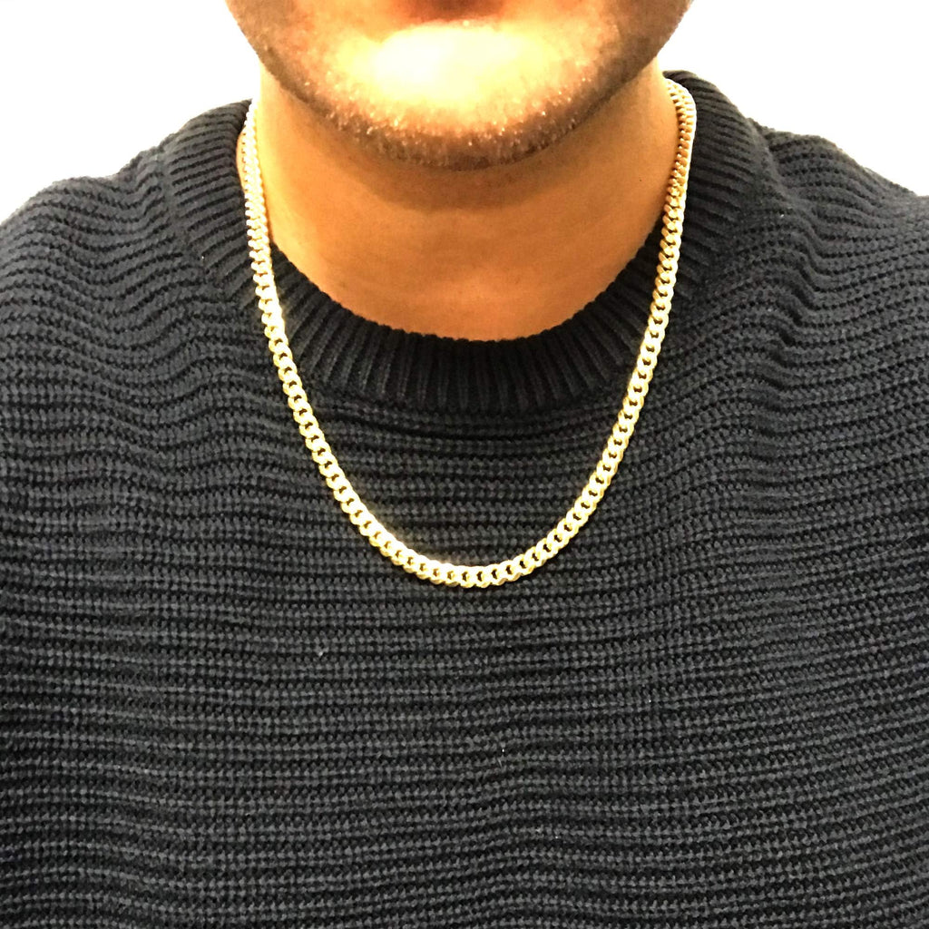 14k Yellow Gold Cuban Link Chain Necklace U90082