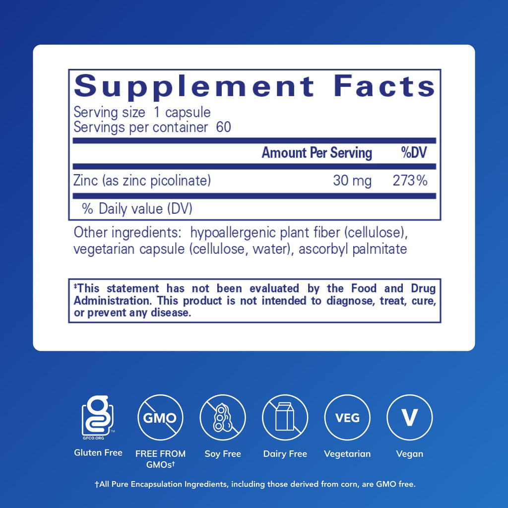 Zinc 30 mg, 60 Capsules M6624