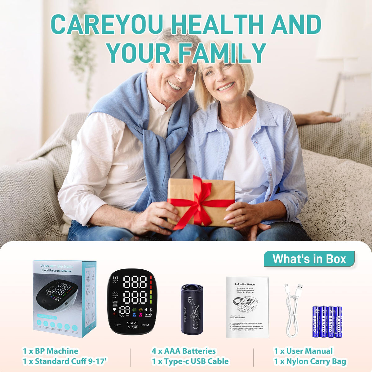 Automatic Upper Arm Blood Pressure Monitor with Large Cuff N74827