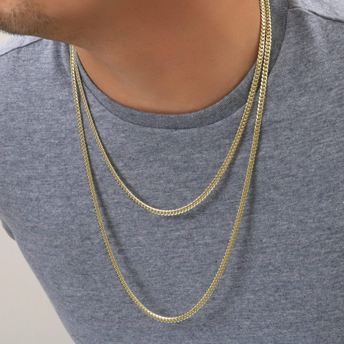 18k Yellow Gold Cuban Link Chain Necklace Y109