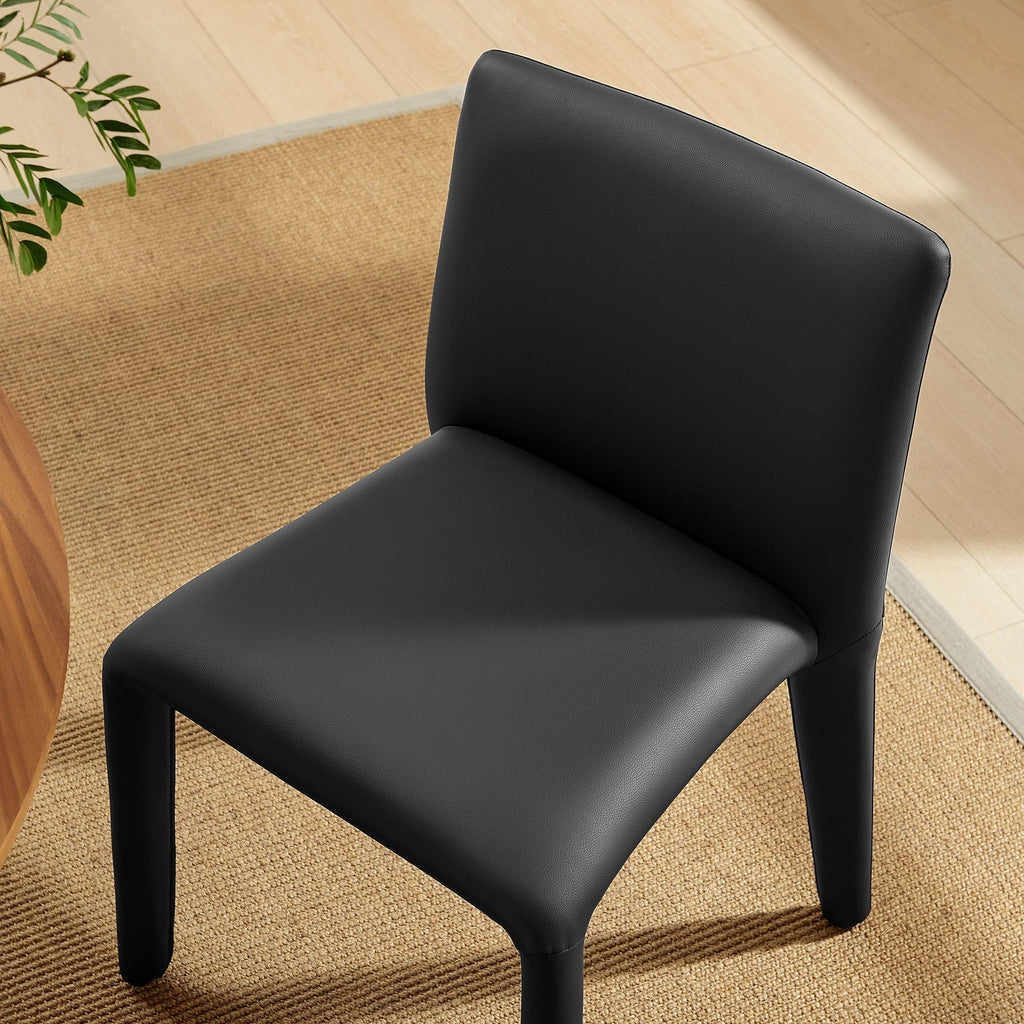 Black Faux Leather Dining Chair W877