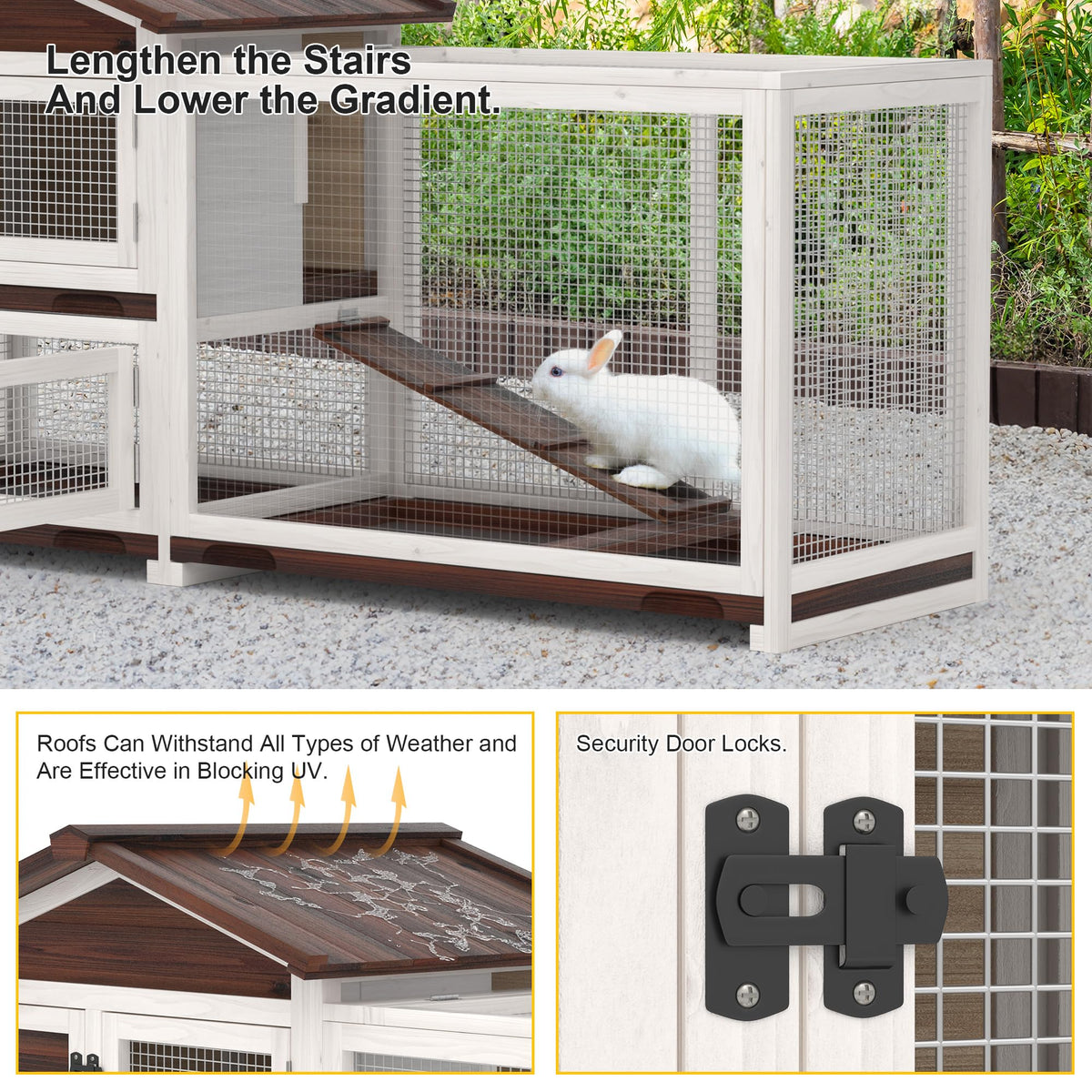 60" Wooden Rabbit Hutch A2321