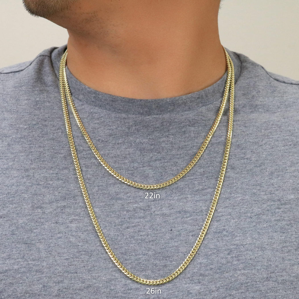 18k Yellow Gold Cuban Link Chain Necklace Y109