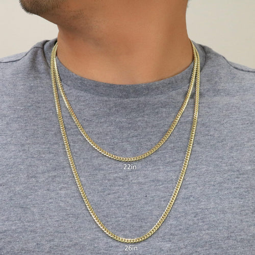 18k Yellow Gold Cuban Link Chain Necklace Y109