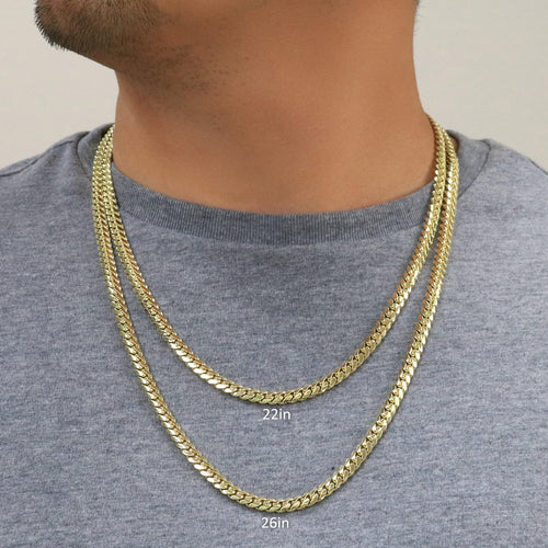10k Yellow Gold Cuban Link Chain Necklace Z861161